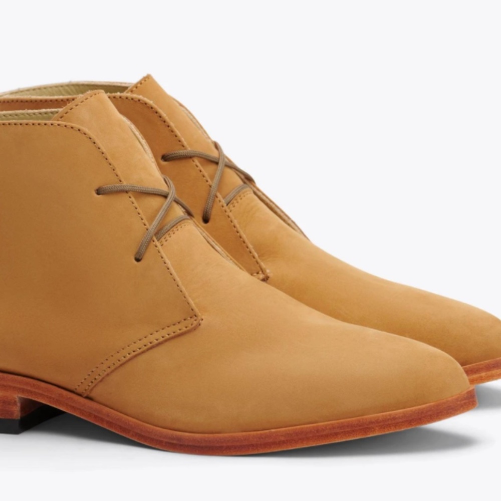 Nisolo Isa Boot Size 8.5 Camel Tan Leather Suede Lace Up  Pre-owned